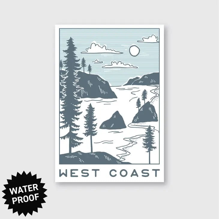Westcoast Beach Sticker 2.58" X 3.75"