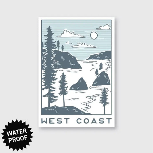 Westcoast Beach Sticker 2.58" X 3.75"