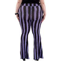 Purple Black Striped Hellz Bellz Flares Plus Size