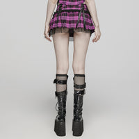 Pleated Plaid Mini Skirt