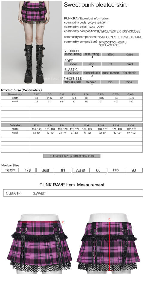 Pleated Plaid Mini Skirt