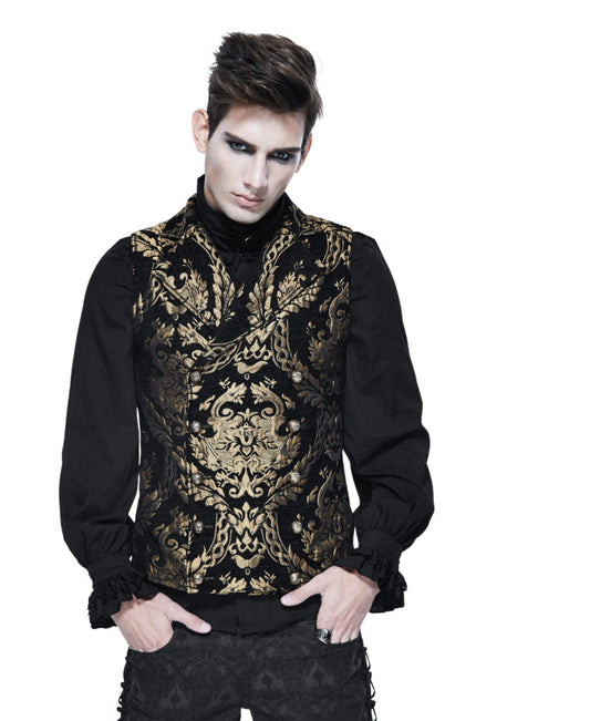 Gothic Gold Collared Waistcoat Plus