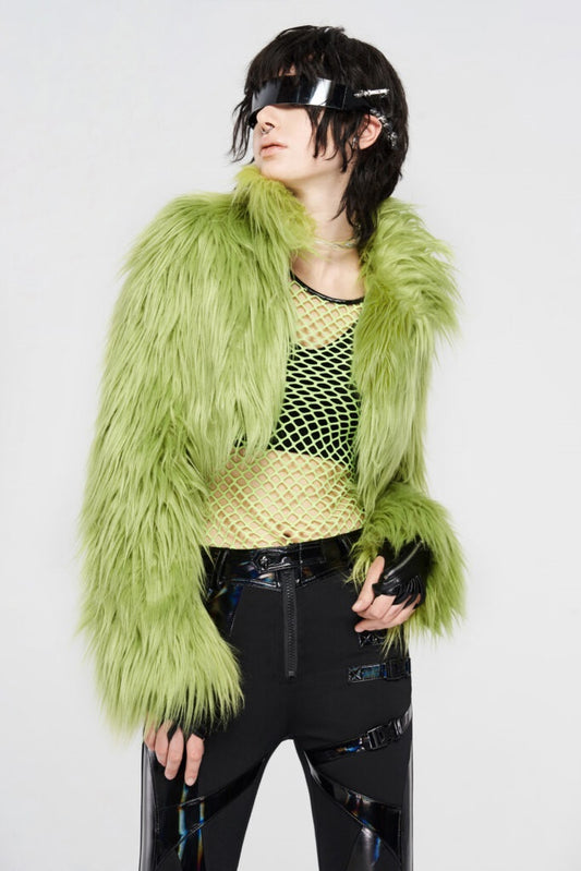 Simple Punk Faux Fur Coat
