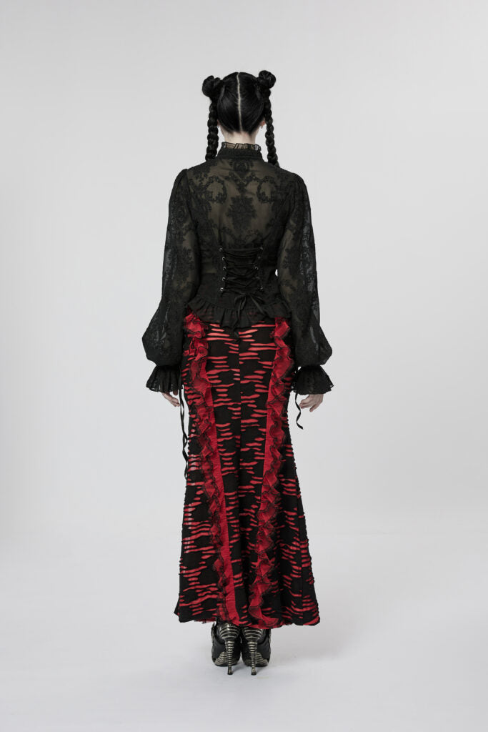 Gothic Chiffon Embroidered Blouse