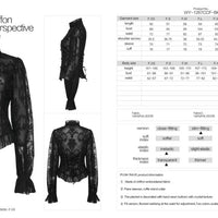 Gothic Chiffon Embroidered Blouse