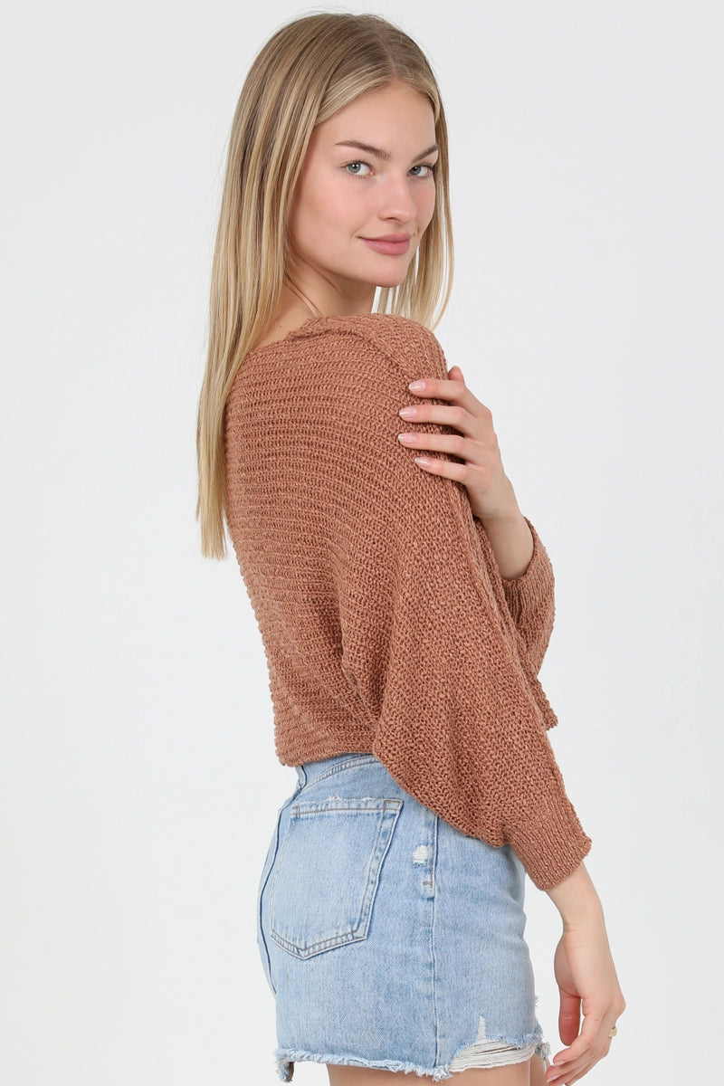 Open Knit Light Weight Pullover Sweater