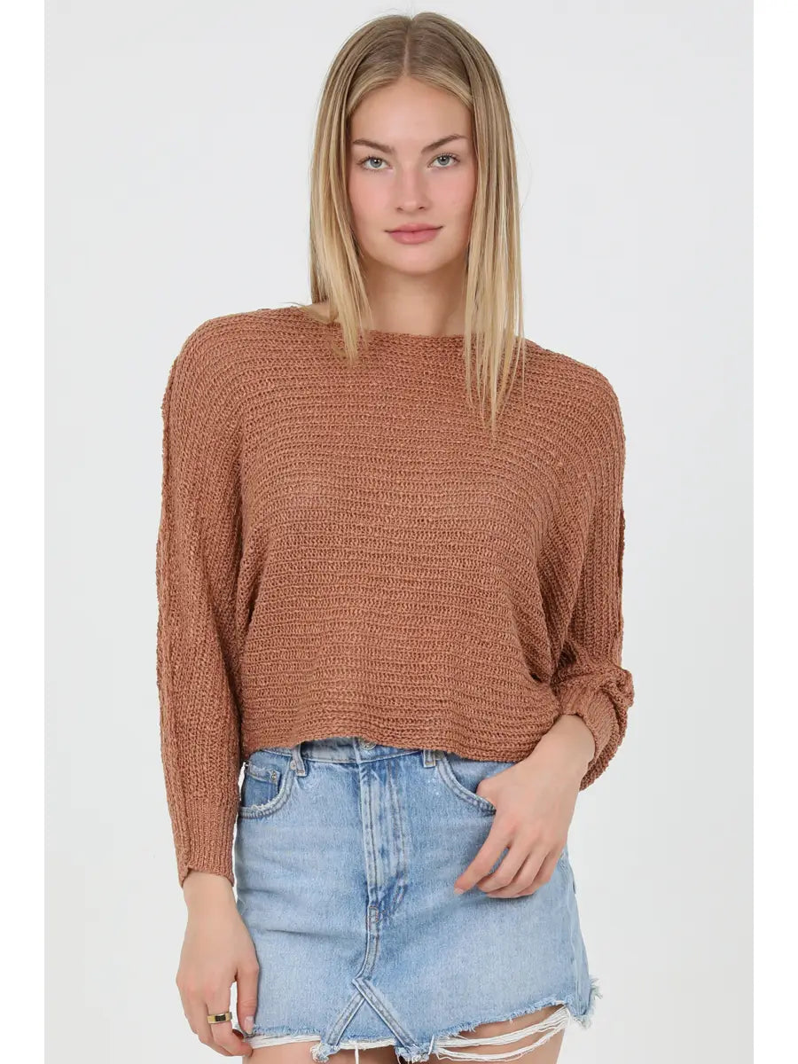 Open Knit Light Weight Pullover Sweater
