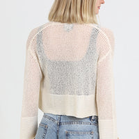 Light Weight Open Knit Cardigan Sweater