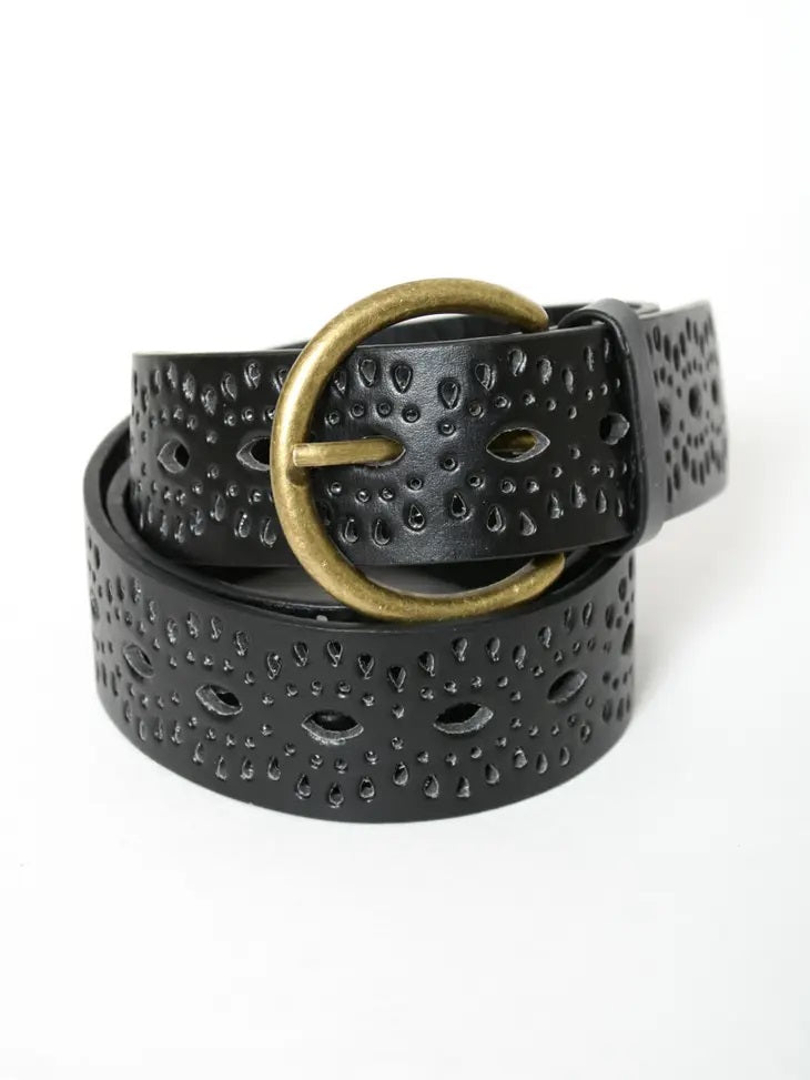 Black Eyelet Belt