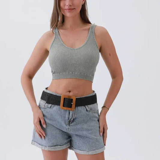 Black The Nature Belt – Woven Raffia with Square Buckle