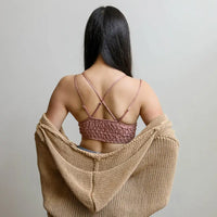 Padded Crochet Lace Longline Bralette