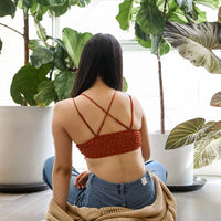 Rust Padded Lace Longline Bralette