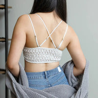 Padded Crochet Lace Longline Bralette