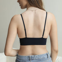 Black Lace Longline Seamless Bralette