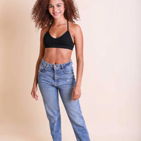 Black Crescent Moon Tattoo Mesh Bralette