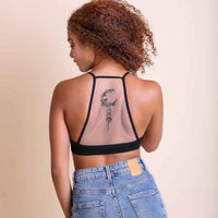 Black Crescent Moon Tattoo Mesh Bralette
