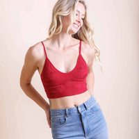 Seamless Padded V Neck Brami Berry