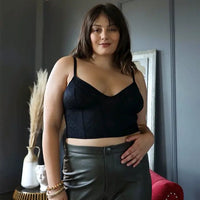 Plus Size Lace Longline Corset Bralette