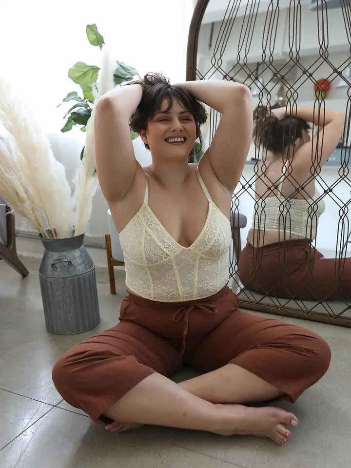 Plus Size Lace Longline Corset Bralette