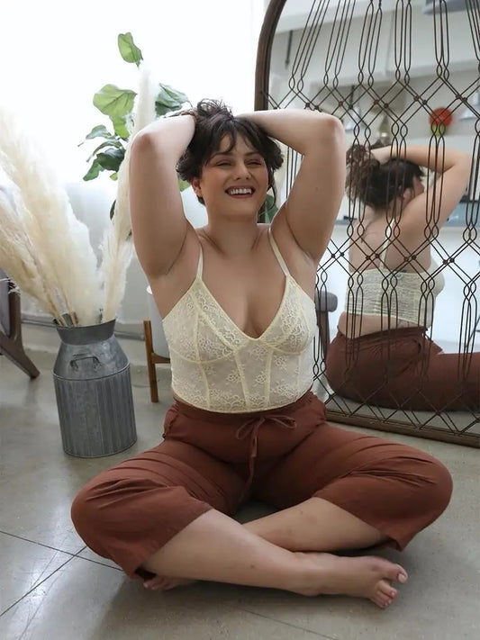 Plus Size Lace Longline Corset Bralette