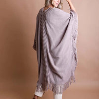 Open Work Frayed Border Cardigan