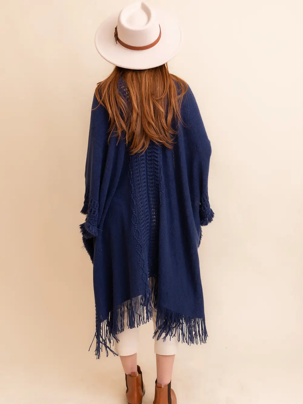 Open Work Frayed Border Cardigan