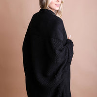 Black Bat Sleeve Knit Cardigan