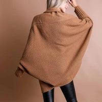 Camel Bat Sleeve Knit Cardigan
