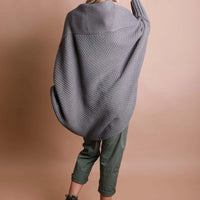 Gray Bat Sleeve Knit Cardigan
