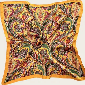 Retro Paisley Silk Scarf