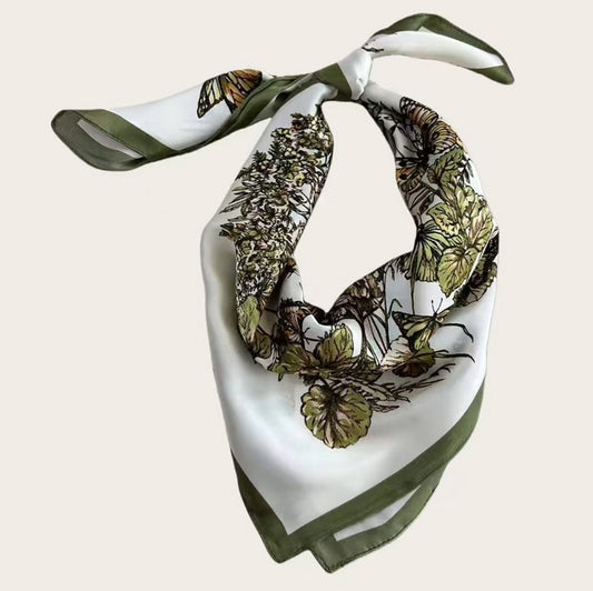 Floral Butterfly Silk Bandana