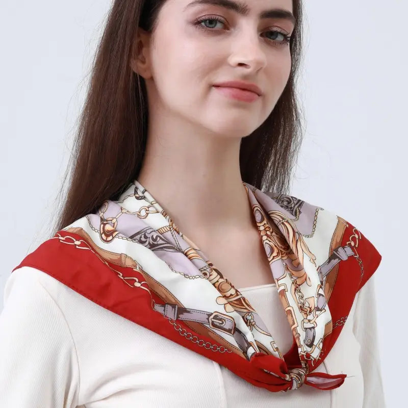 Vintage Chain Rope Print Scarf – Silky Bandana Style