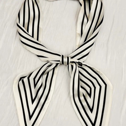 Striped Satin Silky Skinny Scarf
