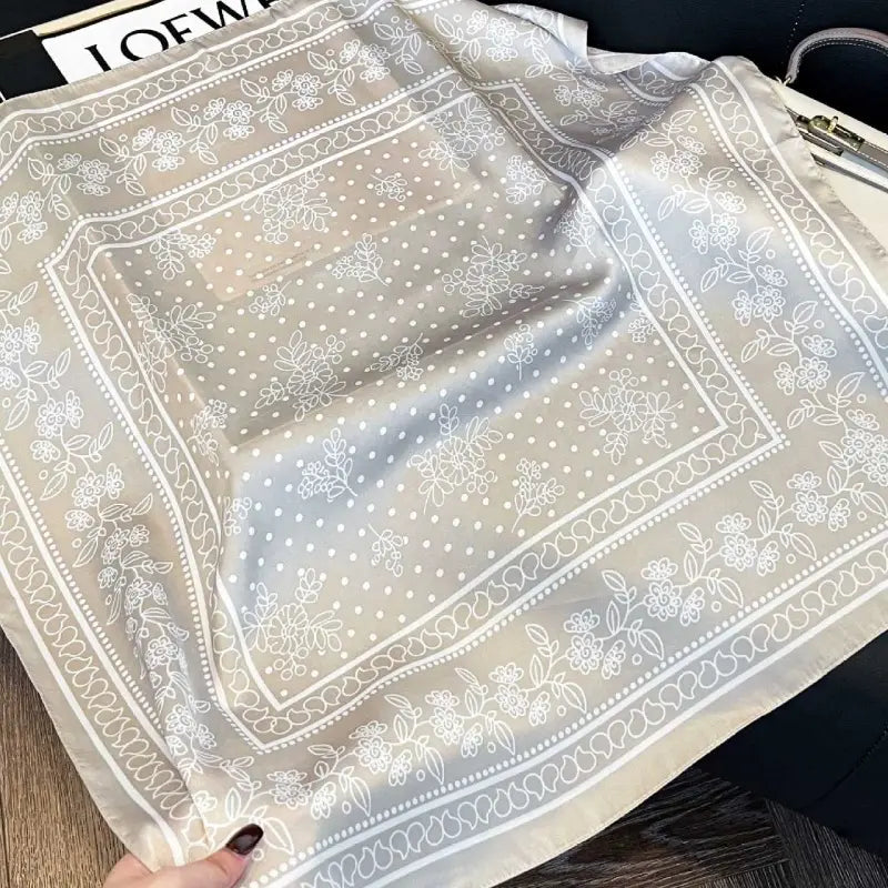 Floral Dot Satin Square Scarf