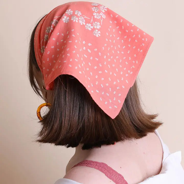 Floral and Dot Cotton Neckerchief