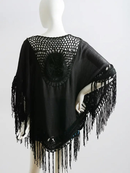 Crochet Medallion Tassel Cover Up