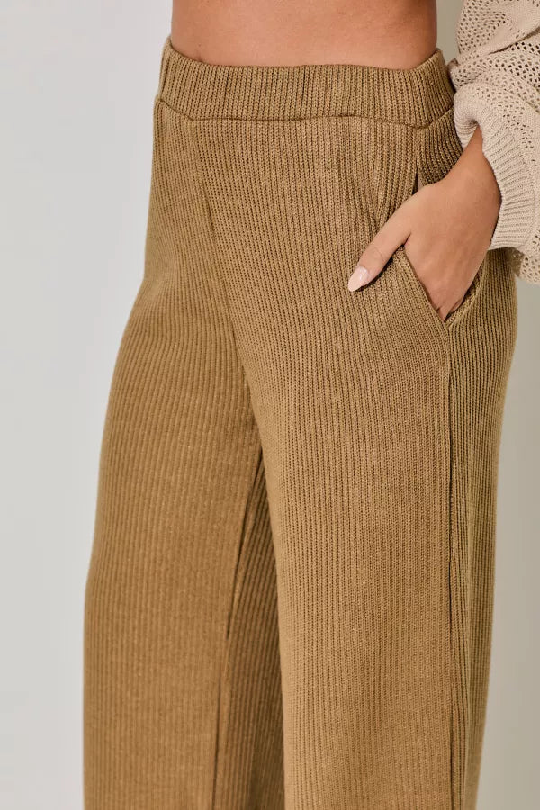 Elastic Knit Long Pants