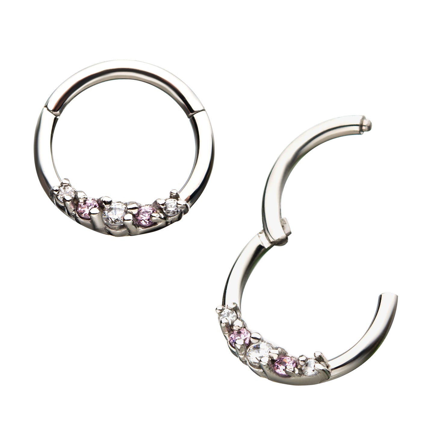 18g Hinged Hoop With 5 Gems
