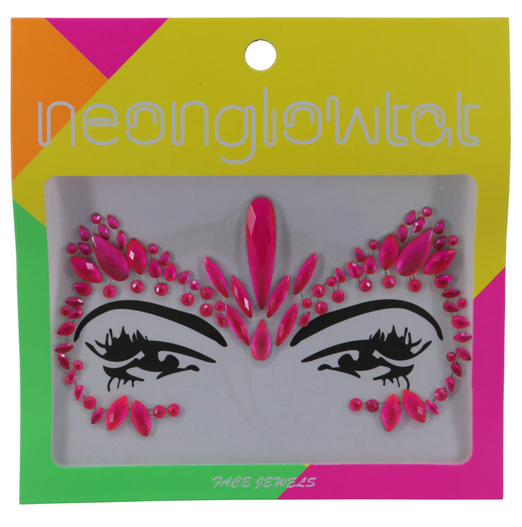 Face Jewels Neon Pink