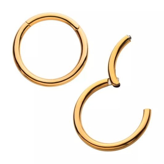 24kt Pvd Plain 20G-14G Hinged Hoop