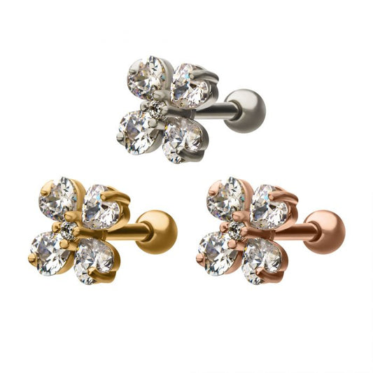 Cartilage orné de bijoux à 4 cœurs, 18 g