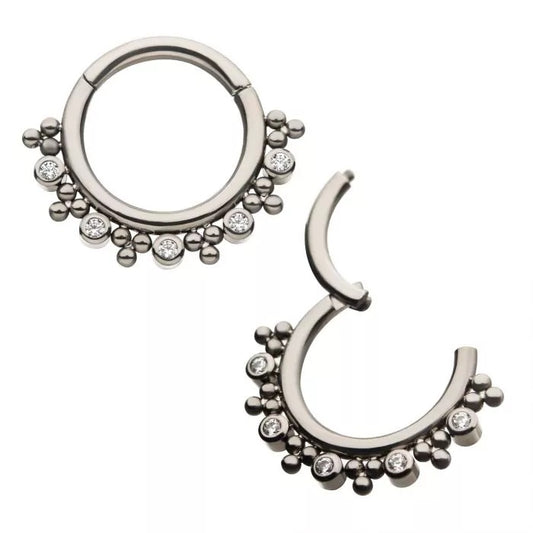 5 pierres précieuses Bez avec cerceau articulé en perles