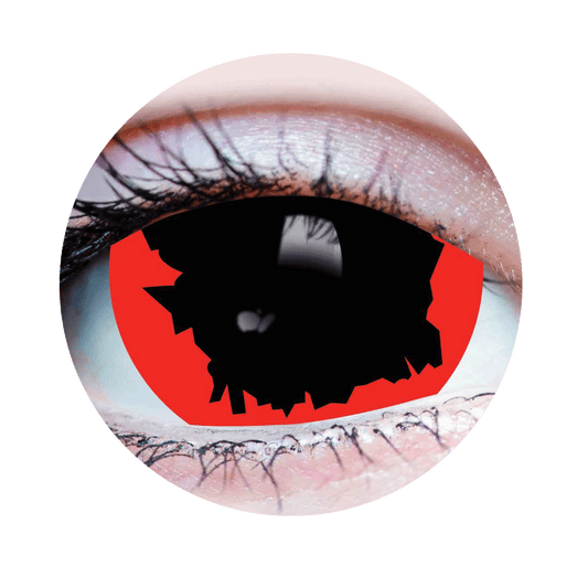 Contacts colorés de sorcière rouge