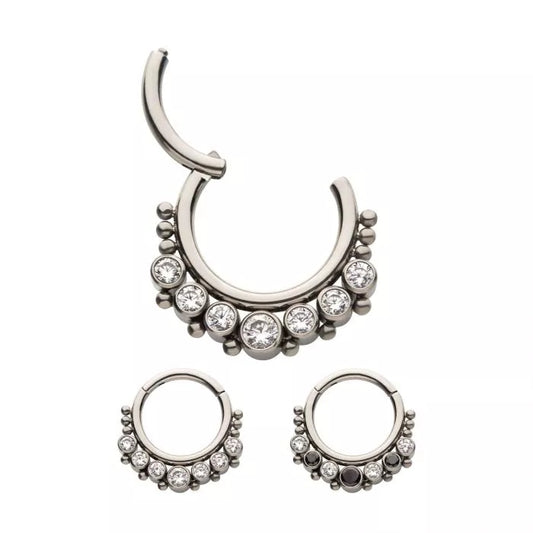 7 pierres précieuses Bez avec cerceau articulé en perles