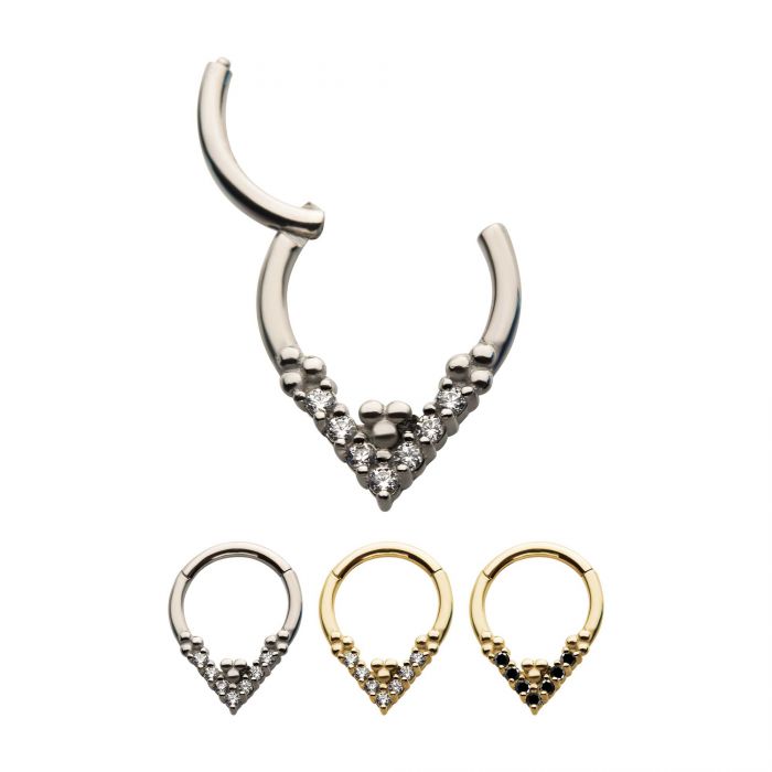 16g 7 Gem Tri-Beads Teardop