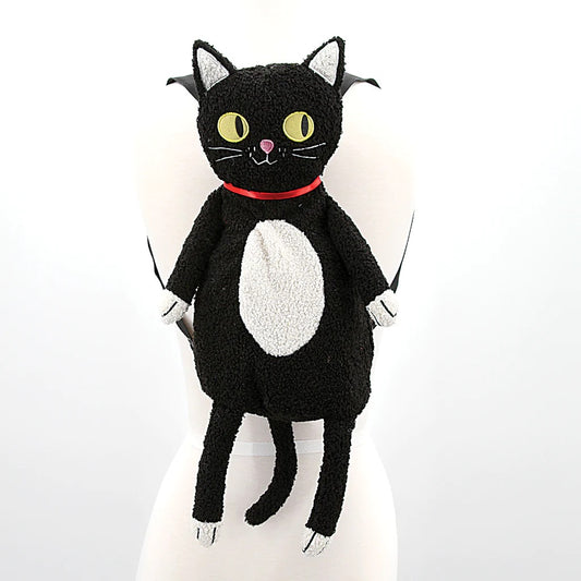 Furry Black Cat Backpack