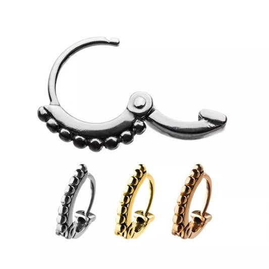 Cerceau à charnière latérale perlée