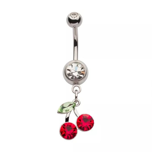 Cherry Bezel CZ Dangle Nombril