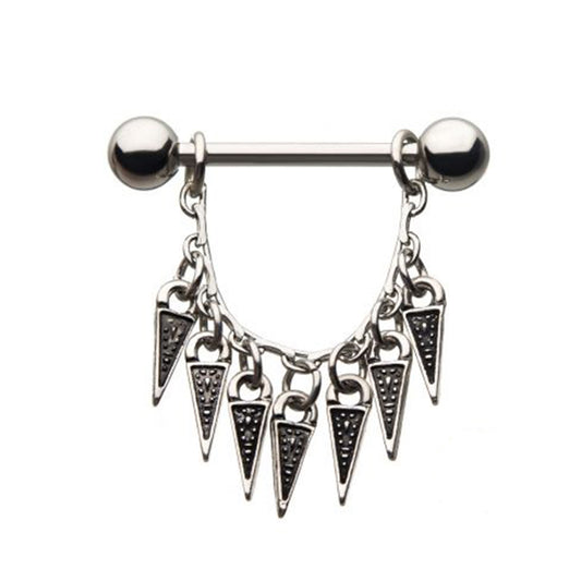 Cadena con púas colgando