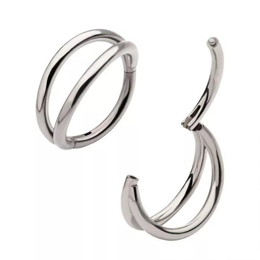 Double Hoop Titanium Hinged Hoop